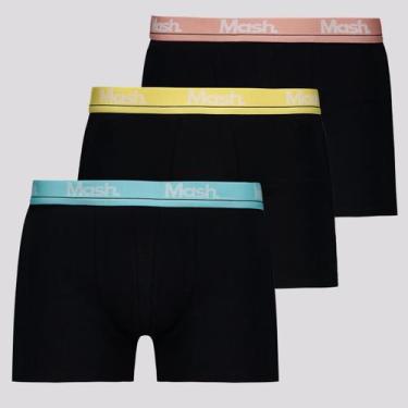 Imagem de Kit 3 Cuecas Boxer Mash Cotton Preta, G