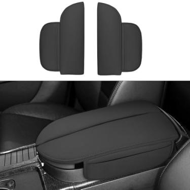 Imagem de DEYTOP Capa de console central para Acura MDX 2007-2013 acessórios capa de apoio de braço de carro para Acura MDX 2011 2012 acessórios protetor de apoio de braço de couro anti-arranhões (preto)