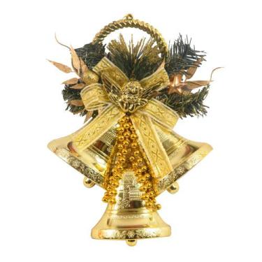 Imagem de Guirlanda Enfeite De Natal Sino Laço Anjo 25cm Decoração Natalina Para