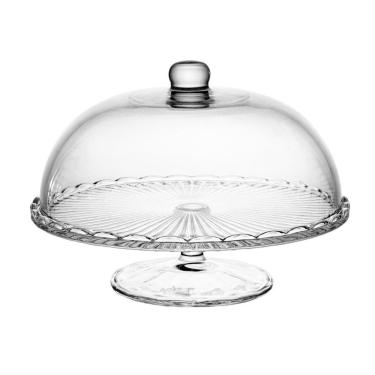 Imagem de Prato Para Bolo Com Pe De Vidro E Tampa Bangkok 29Cm X 21Cm