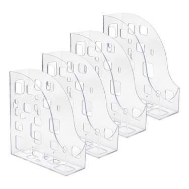 Imagem de Kit 4 Porta revista e organizador de objetos Dellocolor Cristal