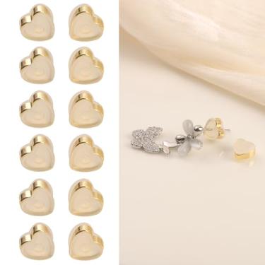 Imagem de HANGINTHERE Substituição de brincos de silicone para brincos pesados de orelhas caídas, ouro 18 quilates, prata 925/ouro rosa, tamanho: 0,5 cm x 0,6 cm (4 peças de brincos de ouro)