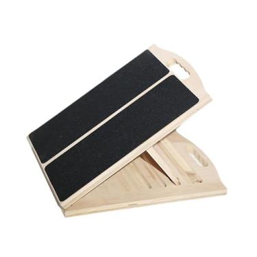 Imagem de Dynwave Prancha inclinada de madeira, dobrável, profissional, equipamento de treino com inclinação ajustável para pés, pernas, tornozelos e joelhos.