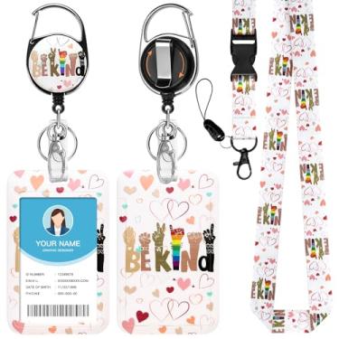 Imagem de Soleebee Porta-crachá de identificação com cordão removível, porta-cartões de identificação, chaveiro retrátil, carretel resistente com mosquetão para enfermeira, professor, estudante