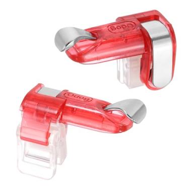 Imagem de PATIKIL 1 par de gatilhos móveis, botão mecânico M9 controlador de jogo para celular combo tiro alvo joystick de jogos para telefones de jogos, vermelho