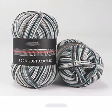 Imagem de HHHJQFAAT 2 peças anel de fio de melange fio de tricô misturado penteado para tricô colorido fio de tinta fina crochê fio chique (cor: A, tamanho: tamanho único) (C tamanho único)