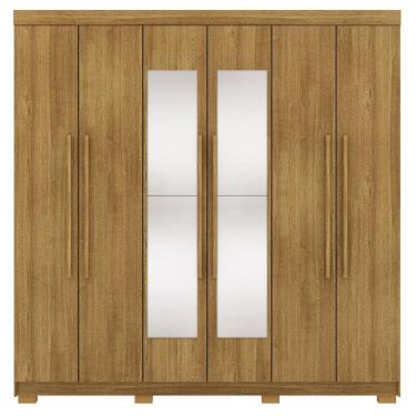 Imagem de Guarda Roupa Casal 6 Portas 2 Gavetas Espelho 218 Cm Vlr Nature
