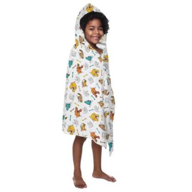 Imagem de Toalha Capuz Banho Infantil Algodão Felpuda Menino Menina Não Puxa Fio