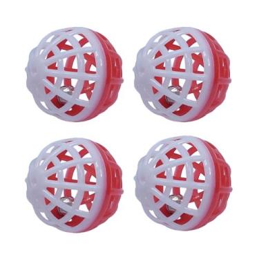 Imagem de Brinquedo Chalesco Bola para Gato com Guizo 40mm Vermelho c/ 4 unidade