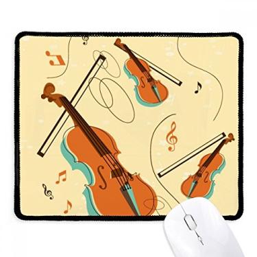 Imagem de Mouse pad com estampa de instrumentos musicais para violino, borda costurada, tapete de borracha para jogos