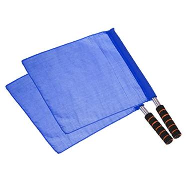 Imagem de PATIKIL Bandeira de árbitro, pacote com 2 alças de esponja de poste de aço inoxidável para futebol futebol pista e campo esportes linesman comando sinal manual, azul