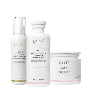 Imagem de Kit Keune Care Keratin Smooth Shampoo Máscara e Lumi Coat Finalizador 