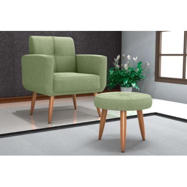 Imagem de Kit Poltrona +Puff Havana Boucle Oliva F494 - Matrix - LM DECOR