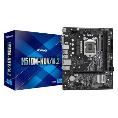 Imagem de Placa Mae ASROCK LGA1200 H510M-HDV/M.2 2XDDR4 3200MHZ DIMM 64GB, 2XUSB 3.2, 4XUSB 2.0, 4XSATA