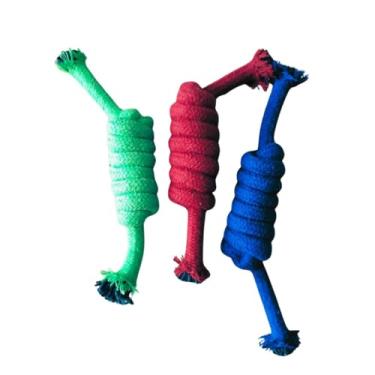 Imagem de Brinquedo Mordedor para Cachorro CORDA MOLA NÓ cor Sortida