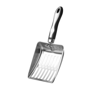 Imagem de Gralara aço inoxidável Bolsa de areia de areia de lixo de lixo lixo Sifting Sifting Tool Kitty Scooper Cat Sand Spade para coelhos Kitty
