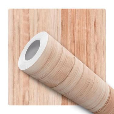 Imagem de Papel De Parede Adesivo Lavável Madeira Liso Natural Efeito Realista -