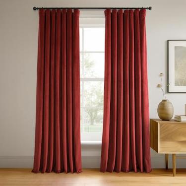 Imagem de HPD Half Price Drapes Cortinas blackout de veludo exclusivas para quarto 127 x 213 (1 painel), VPCH-180105-84, ferrugem carmesim