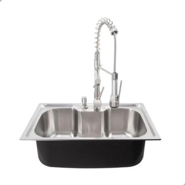 Imagem de SOFTINOX Kit Cozinha Gourmet Completo Cuba em Aço Inox 60x40 com Torneira Escovada