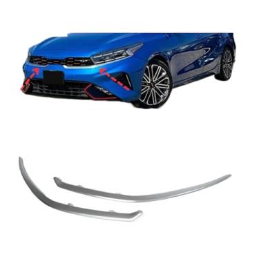 Imagem de 2022-2023 compatível com Kia Forte GT para para-choque dianteiro, grade moldada, acabamento cromado, prata, acessórios para carro 863A7M6510, kit de carroceria esquerda direita