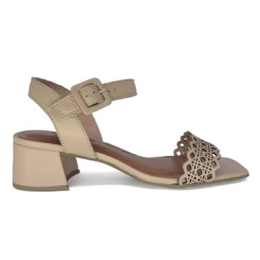 Imagem de Bottero, Sandália Bottero Salto Grosso Couro Brown Sugar 374002-3 Tamanho:37;Cor:Nude;Gênero:Feminino