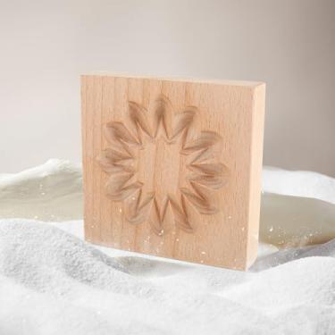 Imagem de Molde de biscoito molde de madeira molde de cozimento 3D molde de prensa de biscoito esculpido molde de gravação faça você mesmo cortador de biscoito molde para assar biscoitos (estilo 3)