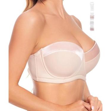 Imagem de Sutiã sem alças Dvpol Push up bege rosa para mulheres 40C