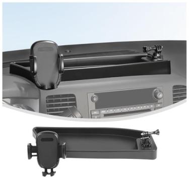 Imagem de Linskip Suporte para celular Dash + suporte para câmera de ação compatível com Chevy Silverado 2007-2013 e GMC Sierra 1500 2500HD 3500HD, gira vertical e horizontal, operação com uma mão