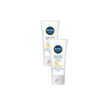 Imagem de Kit 2 Protetor Solar Facial Nivea Sun Toque Seco Antissinais FPS 70 Loção 40ml