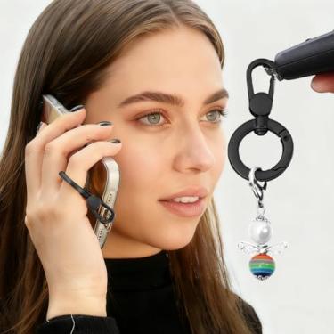 Imagem de 2 peças de ganchos de pressão de abertura dupla, gancho de pressão de metal giratório lagosta com fecho de garra, mochila, alça de bolsa, chaveiro, capa de telefone (preto, 5 x 2,6 cm)