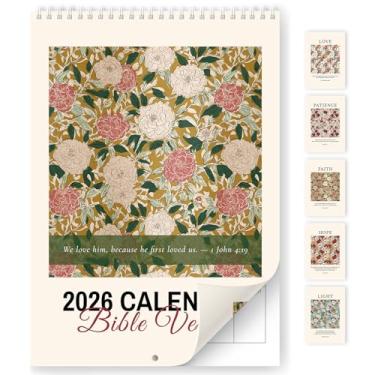 Imagem de Calendário 2026, calendário mensal de parede 2026 de janeiro a dezembro de 2026, tamanho A4 de 12 meses, 21 x 29,7 cm, pendurado em espiral com encadernação de fio duplo, perfeito para casa ou