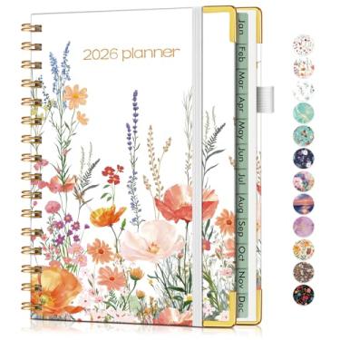 Imagem de Agenda A5 fofa espiral 2026, janeiro de 2026 a dezembro de 2026, agenda diária de 12 meses, 14,6 cm x 21,3 cm, agenda semanal e mensal, agenda agenda agenda de capa dura para trabalho, escola, casa