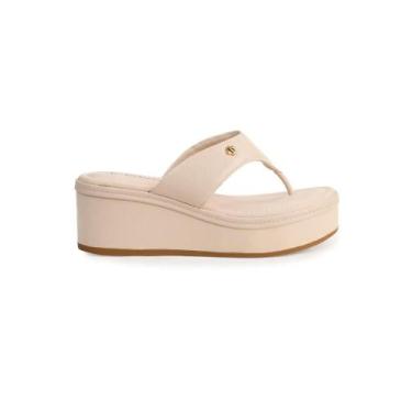 Imagem de Tamanco Bebecê Plataforma Conforto Minimal, Creme, 37