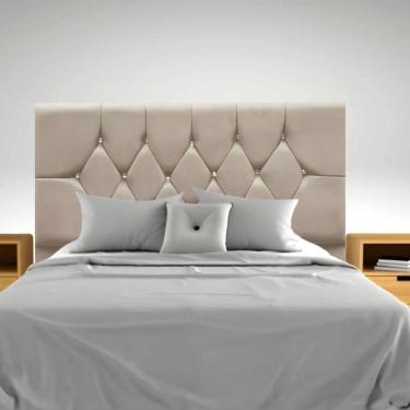 Imagem de Cabeceira Cama Box Estofada Queen Size 160 Cm Suede Isabela Bege
