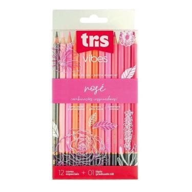Imagem de Lápis de Cor Vibes Rosé + Lápis 6B - 13 unid. - Mina Grossa