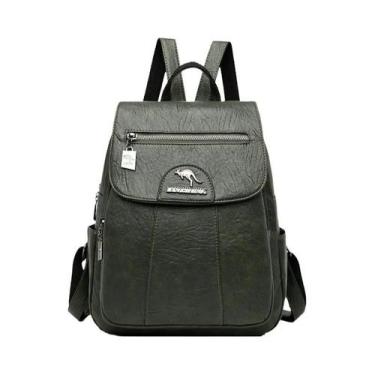 Imagem de Mochila De Couro Vintage Feminina De Alta Qualidade Para Escola E Viag