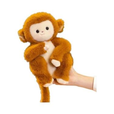 Imagem de Boneco De Pelúcia Macaco Dourado 22/31cm, Animal De Pelúcia Fofo Com C