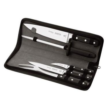 Imagem de Jogo de Facas Tramontina Century 6 Peças, Preto, 8", 6", 3", 6