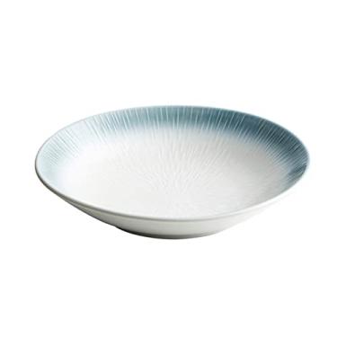 Imagem de Prato de macarrão, prato de jantar de cerâmica grande para restaurante, porcelana, prato de peixe redondo feito à mão, pratos profundos, pratos, lava-louças e pratos de jantar (tamanho: B)