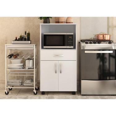 Imagem de Balcão Para Forno e Microondas 2 Portas 1 Gaveta Oven Demóbile Branco