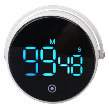 Imagem de Temporizador de Cozinha Digital, Fácil de Usar Temporizador de Cozinha Grande Display de LED Magnético para Estudar (Branco)