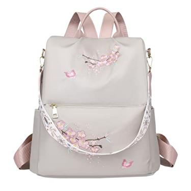 Imagem de UK Popular Nylon Meninas Bege Estudantes Pen Bag In Mochila Feminina Bolsas Escolares Maleta Bolsa (Branco, Tamanho Único)