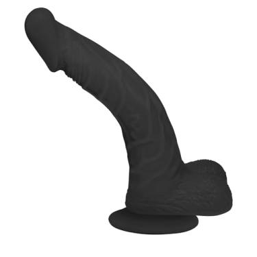 Imagem de Pênis de Borracha Poseidon com Escroto e Ventosa 20 x 4cm Preto