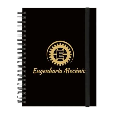 Imagem de Caderno Universitário Plus 12 Matérias Profissões Engenharia Mecânica (Preto e Gold)