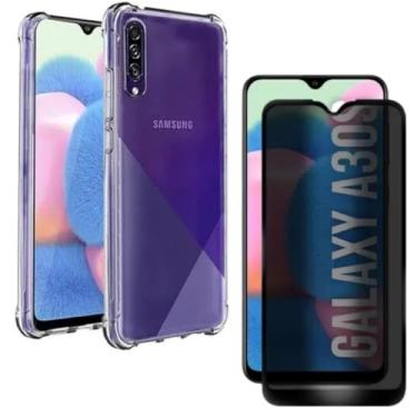 Imagem de Capa Capinha Anti Impacto + Película Privacidade 3D Para Galaxy A30s Tela De 6,4 Polegadas - (Bluepink)