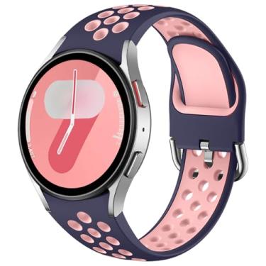 Imagem de DaQin Pulseira esportiva sem lacunas compatível com Samsung Galaxy Watch 7/6/5/4 de 40 mm e 44m/Galaxy Watch FE/Watch 6 4 Classic de 43 mm, 47 mm, 42 mm e 46 mm/Watch 5 Pro de 45 mm, pulseiras de