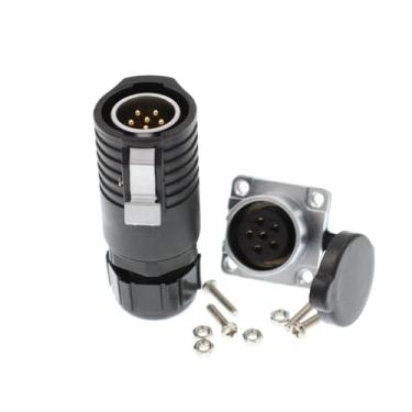 Imagem de HangTon LP20 6 pinos conector painel soquete fêmea macho impermeável IP67 elétrico Quick Connect anteparo