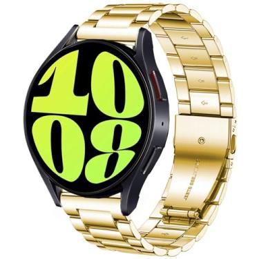 Imagem de DEALELE Pulseira compatível com Galaxy Watch Active/Active 2 de 40 mm e 44 mm, pulseira de metal de aço inoxidável sólido de 20 mm para Samsung Gear Sport/Galaxy Watch de 42 mm, feminino e masculino