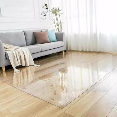 Imagem de Esteira clara da cadeira do escritório do PVC para o assoalho de madeira 80x120cm 2mm de espessura antiderrapante ideal para jogos de computador e cadeiras de rolamento, 2mm,90x90cm