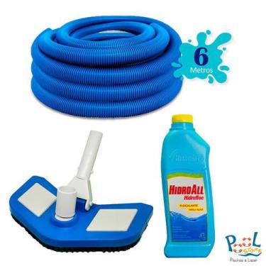 Imagem de Kit Mangueira 6M + Clarificante Hidrofloc 1L + Aspirador Stylus - Hidr